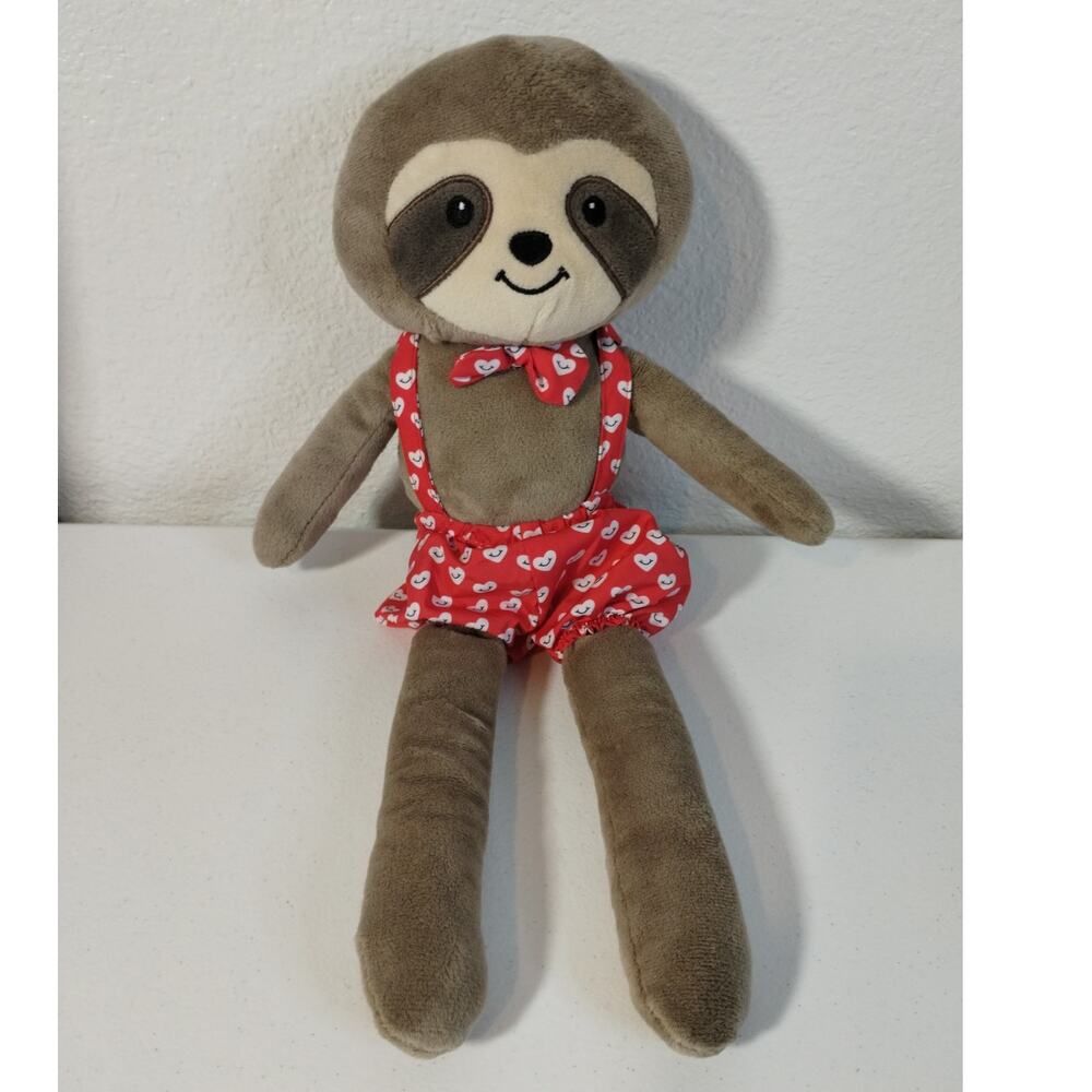 Spark Create Imagine 16" Valentine's Day Sloth Plush Rattle Stuffed Animal Toy